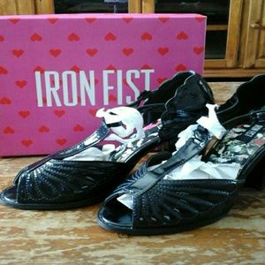 Iron Fist "Mother of Pearls" Black heels BNIB